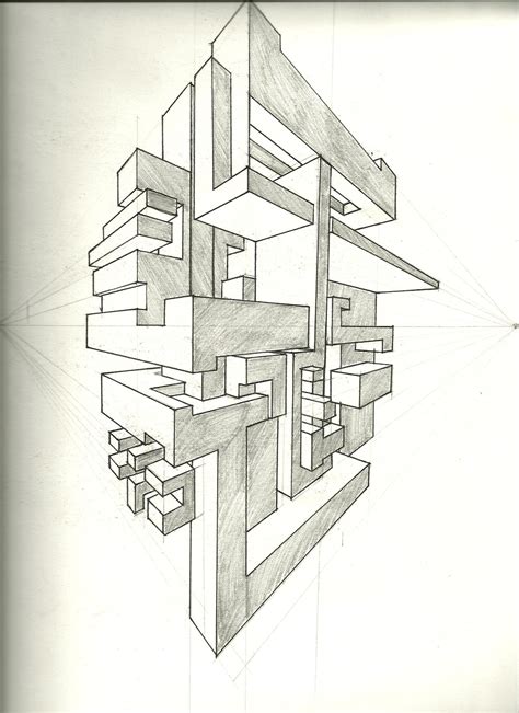 point perspective exercise  tower  deviantart