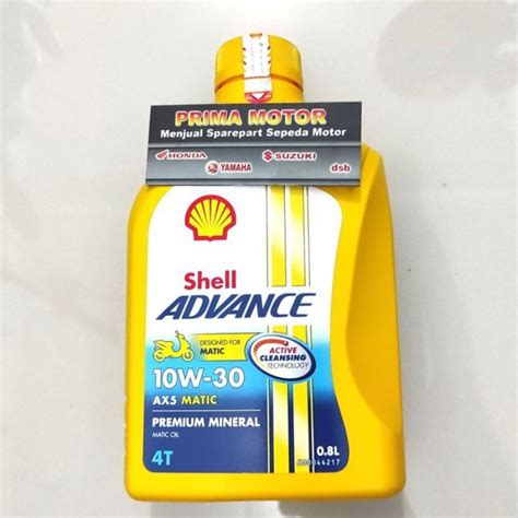 Jual OLI SHELL ADVANCE AX5 MATIC SCOOTER 10W 30 0 8L Shopee Indonesia