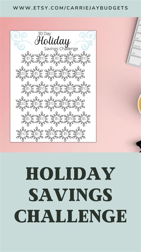 30 Day Holiday Savings Challenge Printable Goal And Guide Etsy