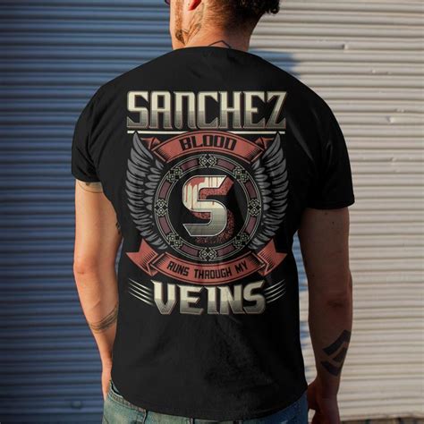 Sanchez Blood Run Through My Veins Name V Men S Crewneck Short Sleeve