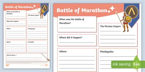 Battle Of Marathon Fact File Template Teacher Made