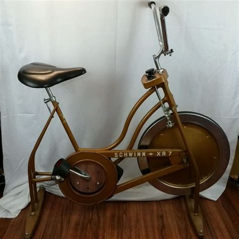 Schwinn Vintage Xr 7 Exerciser Stationary Bicycle Gold Exercycle Xr7 Sporting Goods Fitness