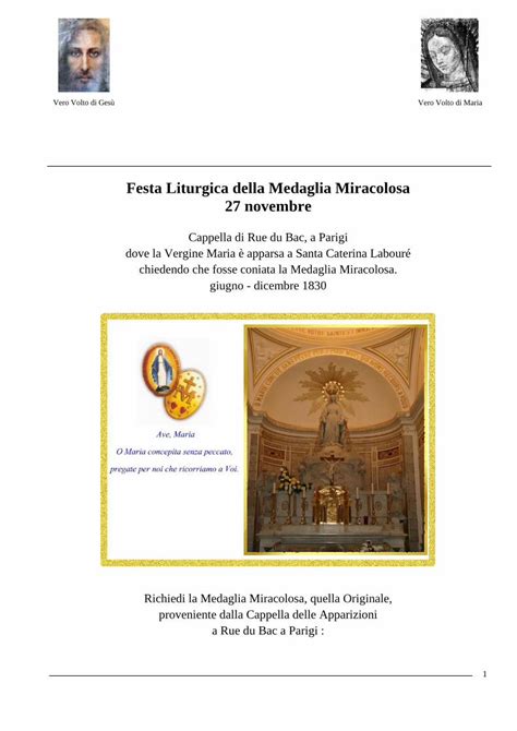 PDF Festa Liturgica Della Medaglia Miracolosa PDF FileVero Volto