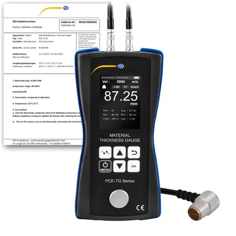 Ultrasonic Thickness Tester Pce Tg F Ica Incl Iso Calibration