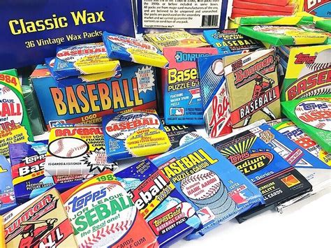 Classic Wax Box Of 36 Vintage Baseball Card Wax Packs By Repacked Wax