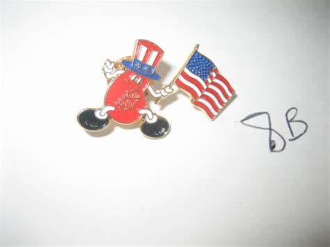 Vintage The Jelly Belly Candy Company American Flag Pin Badge Herman