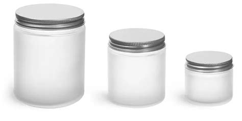 2 Oz Frosted Glass Straight Sided Jars W Smooth Black Lined Caps