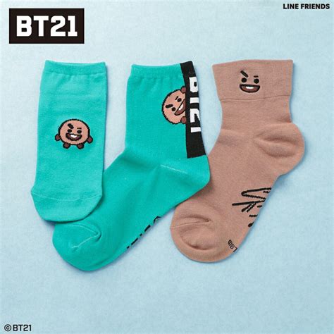 【楽天市場】★sale価格10％off★【bt21公式】shooky レングスアソートソックス 全7色 ソックス 靴下 Bt21 Shooky