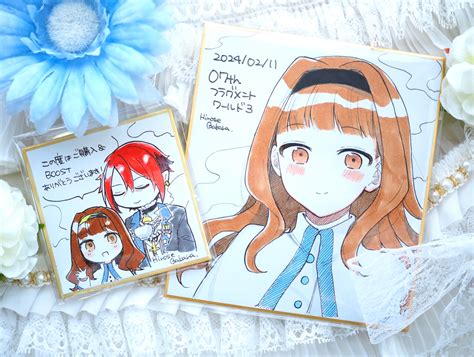 Safebooru 1boy 1girl D Black Hairband Blue Flower Blush Brown Eyes Brown Hair Capelet