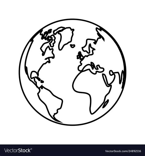 World planet earth space icon Royalty Free Vector Image