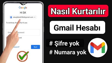 Do Rulama Kodu Olmadan Gmail Hesab Nas L Kurtar L R Ifresiz