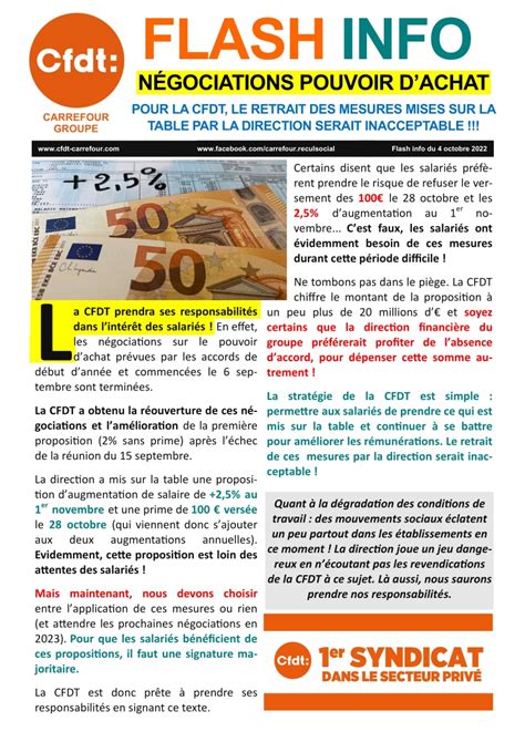 N Gociations Pouvoir D Achat Cfdt Coordination Carrefour