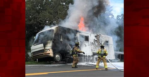 Marion County Firefighters Battle Raging RV Blaze In Silver Springs