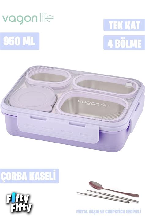 Vagonlife Lunch Box Ml Paslanmaz Elik Tek Kat D Rt B Lmeli Orba