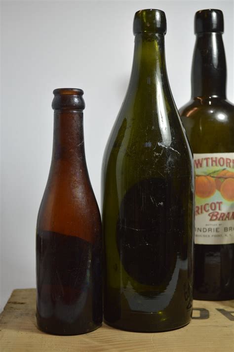 Antique Alcohol Bottles With Reproduction Labels. Genuine Antique ...