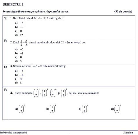 Evaluare Nationala Matematica Clasa Rila Media