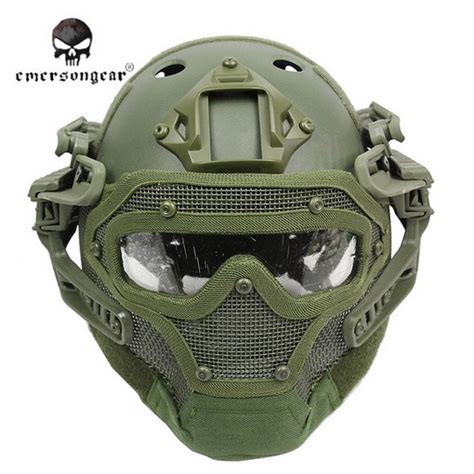 Casque Airsoft Emerson G Pj Int Gral Grille Olive Blowback Fr