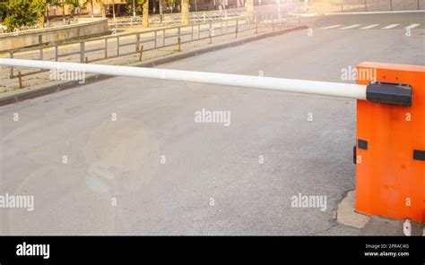 Automatic Barrier For The Security System At The Entrance To The