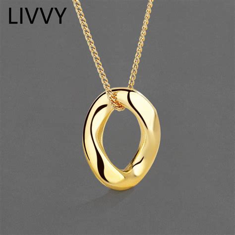 Livvy Silver Color Simple Irregular Twist Hollow Out Oval Pendant