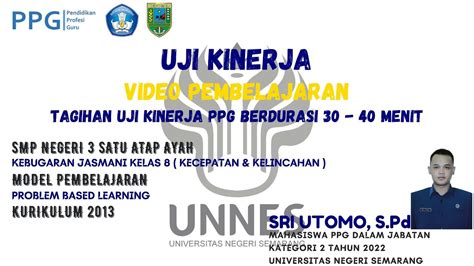 SRI UTOMO S Pd KEBUGARAN JASMANI KELAS 8 KECEPATAN KELINCAHAN