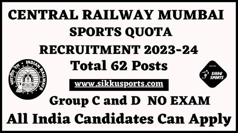 Railway Sports Quota Recruitment Apply Now Th Th Pass