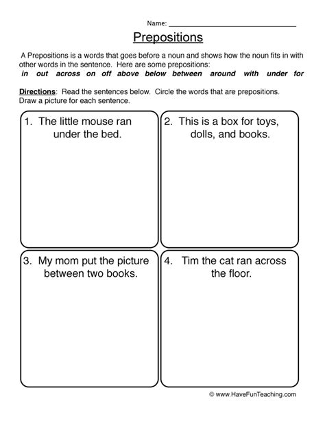 Prepositions Grade 5