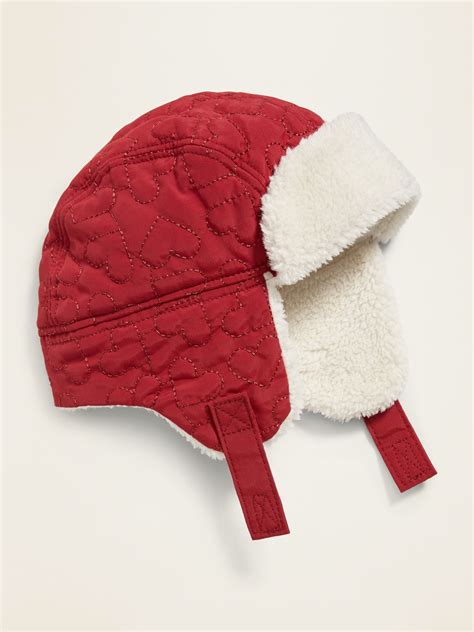 Heart Quilted Sherpa Lined Trapper Hat For Baby In 2019 Trapper Hats