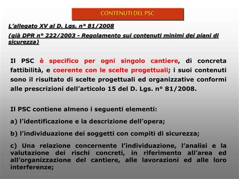 Ppt Titolo Iv D Lgs I Contenuti Del Psc Powerpoint