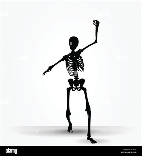 Vector Image Skeleton Silhouette In Intimidating Pose Isolated On