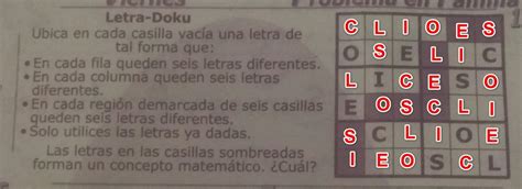 Ubica En Casa Casilla Vac A Una Letra De Tal Forma Que En Cada Fila