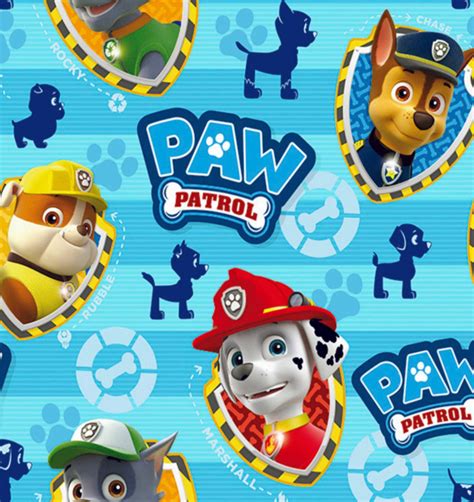 Paw Patrol 100 Cotton Fabric Etsy