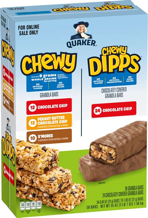 Amazon Quaker Chewy Granola Bars Chewy Dipps 4 Flavor Variety