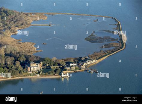 An Aerial View Of Brownsea Island Dorset Brownsea Island Sits In The