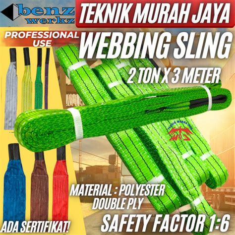 Jual Benz Webbing Sling Ton X Meter Webing Lifting Belt Double Ply