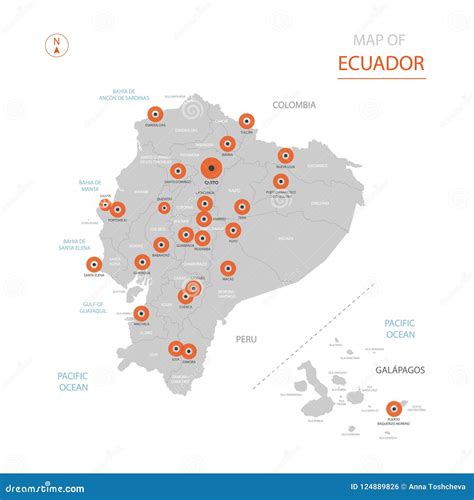 Mapa De Equador Divis Es Administrativas Ilustra O Do Vetor