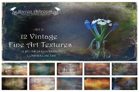 Vintage Fine Art Textures Photoshop Overlays Digital Paper