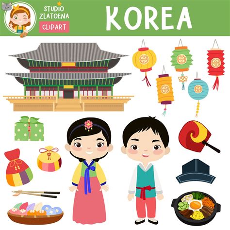 Korea Clipart Korean Digital Clip Art Korean Family Clipart Culture ...