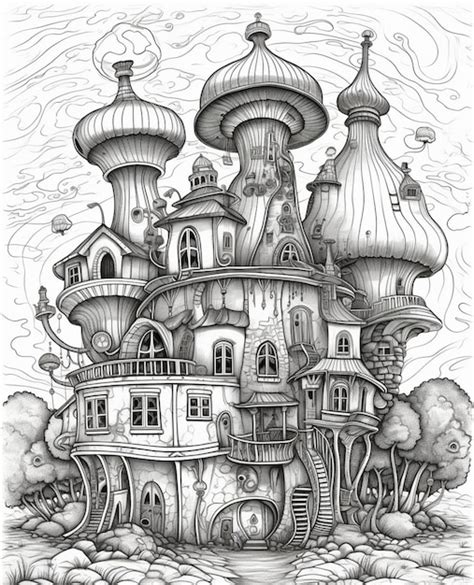 Premium AI Image | A drawing of a fairytale castle.