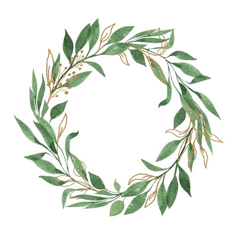 Watercolor Laurel Wreath Clip Art