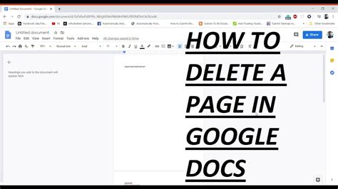 How To Delete A Page In Google Docs Below Are The Steps For How To