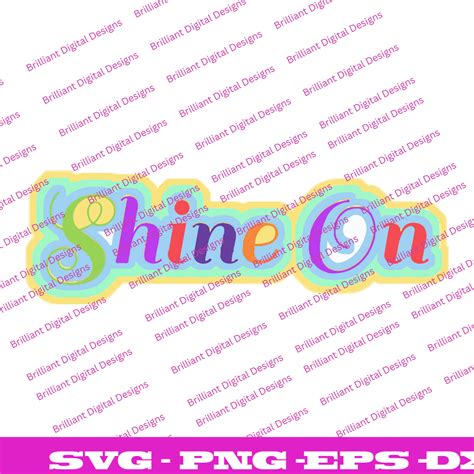 Rainbow Text Svg Shine On Svg Cut File By Brilliant Digital Designs Thehungryjpeg