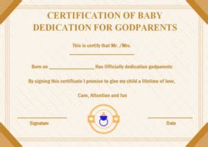 Baby Dedication To Godparents Certificates 10 Free Printable And