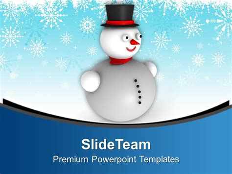 3d Snowman With Hat Background Christmas PowerPoint Templates PPT ...