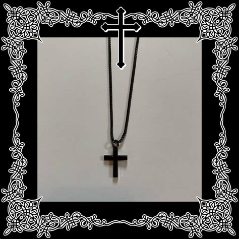 Gunmetal Cross Necklace This Simple Cross Necklace Depop