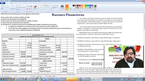 Razones Financieras P Liquidez Mediante Raz N Circulante Prueba