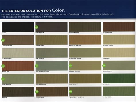 Mastic Siding Colors Chart Warehouse Of Ideas