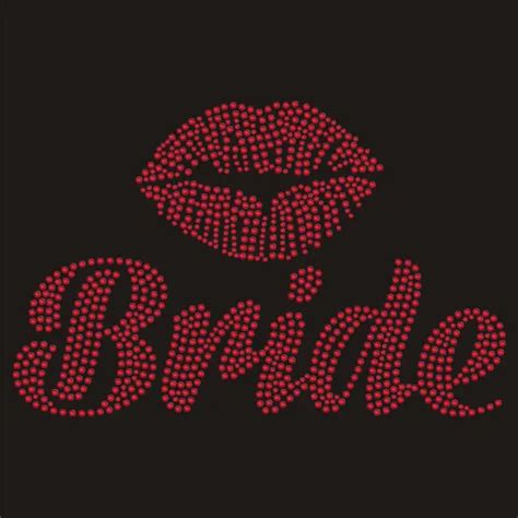 Pc Lot Red Lips Bride Crystal Motif Transfer Rhinestone Transfer Hot