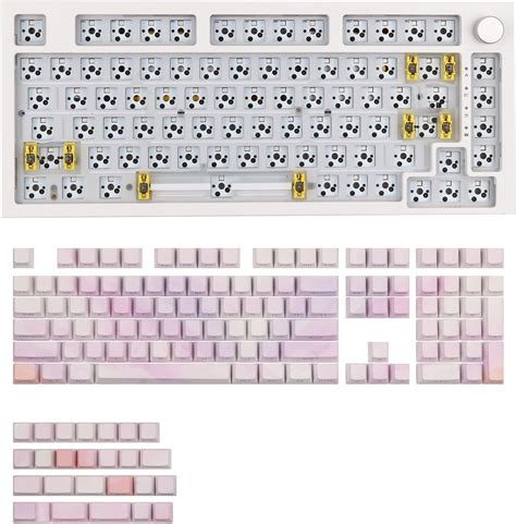 Amazon EPOMAKER RECCAZR KW75 75 Hot Swappable Keyboard Kit With Peach Sunset Keycaps