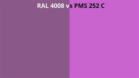 RAL 4008 Vs PMS 252 C RAL Colour Chart UK