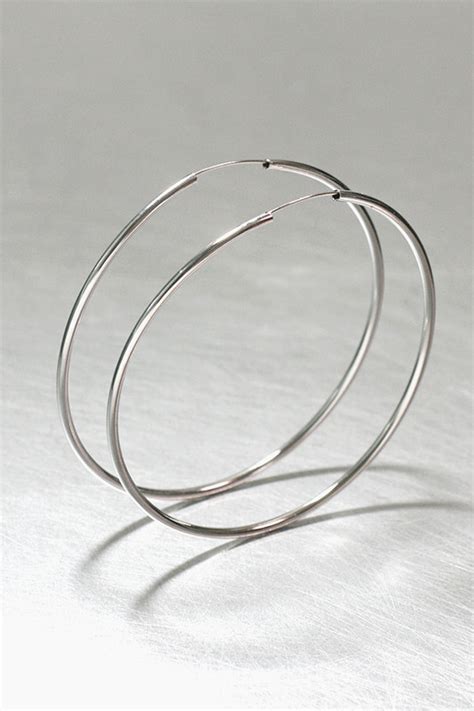 80mm Sterling Silver Pipe Hoops